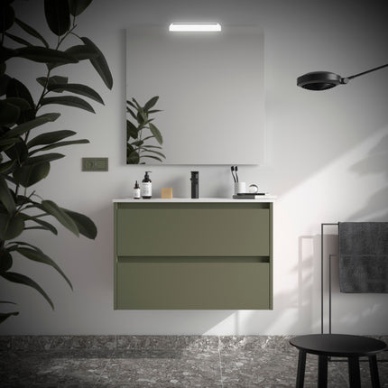 Mueble de baño NOJA 2 cajones + Lavabo + Espejo