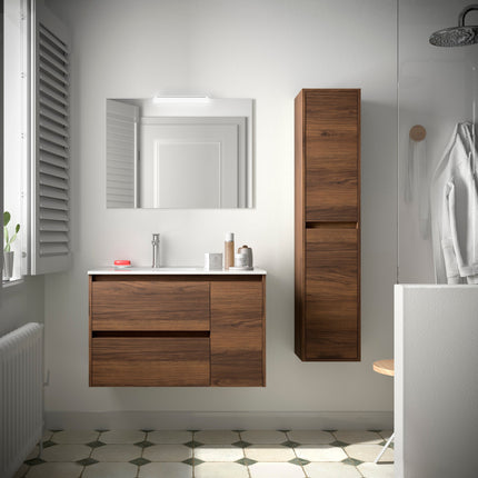 Mueble de baño NOJA 2 cajones y 1 Puerta + Lavabo + Espejo
