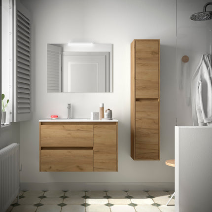 Mueble de baño NOJA 2 cajones y 1 Puerta + Lavabo + Espejo