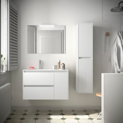 Mueble de baño NOJA 2 cajones y 1 Puerta + Lavabo + Espejo