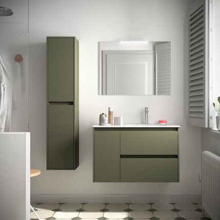 Mueble de baño NOJA 2 cajones y 1 Puerta + Lavabo + Espejo