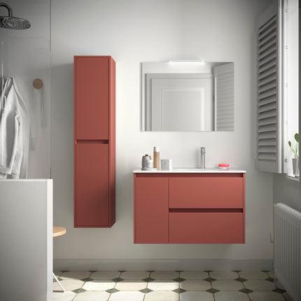 Mueble de baño NOJA 2 cajones y 1 Puerta + Lavabo + Espejo