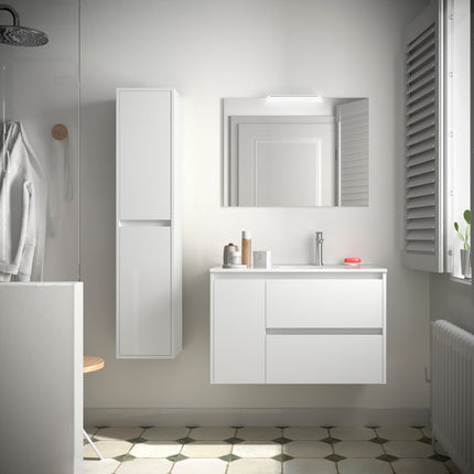 Mueble de baño NOJA 2 cajones y 1 Puerta + Lavabo + Espejo