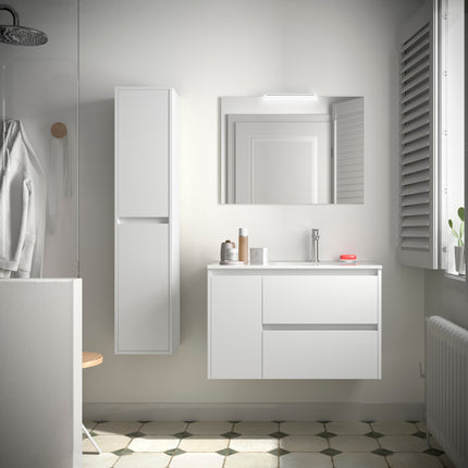 Mueble de baño NOJA 2 cajones y 1 Puerta + Lavabo + Espejo