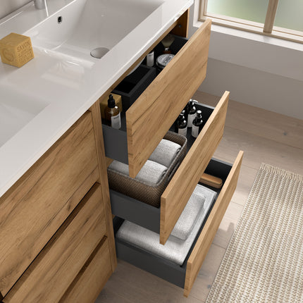 Mueble de baño NOJA 3 cajones + Lavabo + Espejo