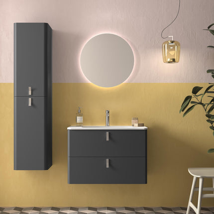 Mueble de baño UNIIQ 2 cajones + Lavabo Mineral Solid
