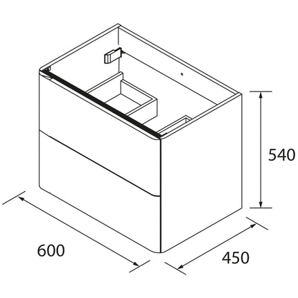 Mueble de baño UNIIQ 2 cajones + Lavabo Mineral Solid