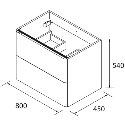 Mueble de baño UNIIQ 2 cajones + Lavabo Mineral Solid