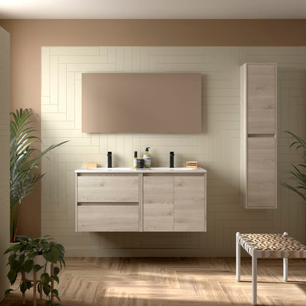 Mueble de baño NOJA 2 puertas y 2 cajones + Lavabo + Espejo