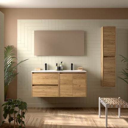 Mueble de baño NOJA 2 puertas y 2 cajones + Lavabo + Espejo