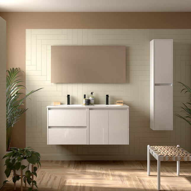 Mueble de baño NOJA 2 puertas y 2 cajones + Lavabo + Espejo