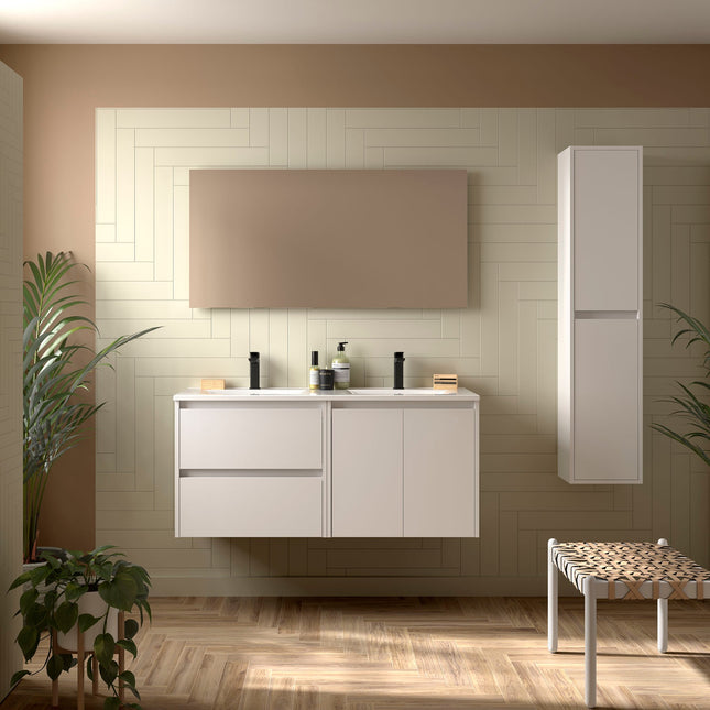Mueble de baño NOJA 2 puertas y 2 cajones + Lavabo + Espejo