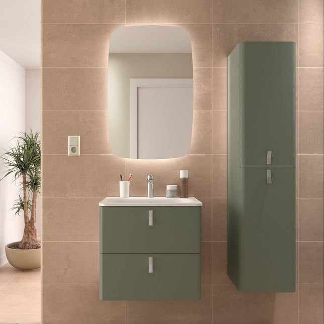 Mueble de baño UNIIQ 2 cajones + Lavabo Mineral Solid