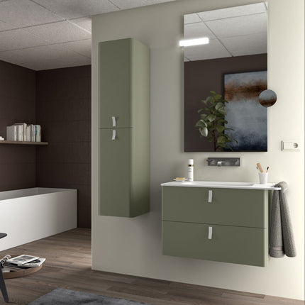 Mueble de baño UNIIQ 2 cajones + Lavabo Mineral Solid