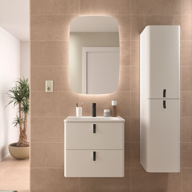 Mueble de baño UNIIQ 2 cajones + Lavabo Mineral Solid
